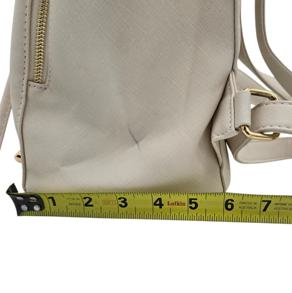 Wink Kangaroo Backpack Purse Bag Winter White Side Zippers Adjustable Straps - Picture 14 of 16